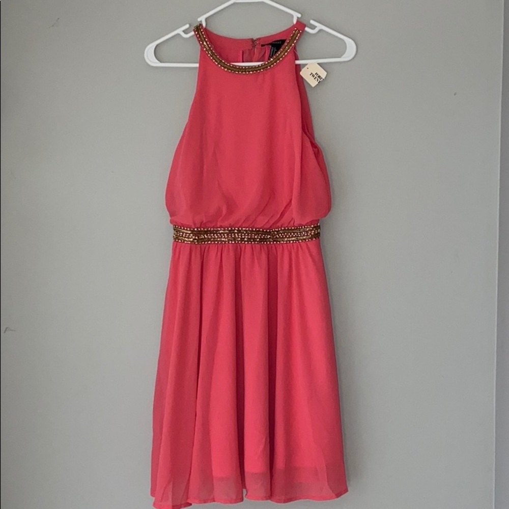 Forever 21 embellished coral pink dress